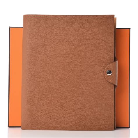 HERMES Togo Ulysse Mini Notebook Cover Gold .